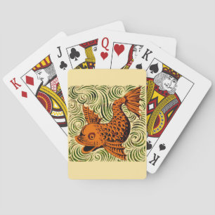 Fish Antique Tile Old art ancient de morgan art Poker Cards