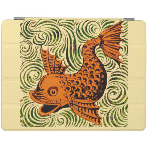Fish Antique Tile Old art ancient iPad Smart Cover