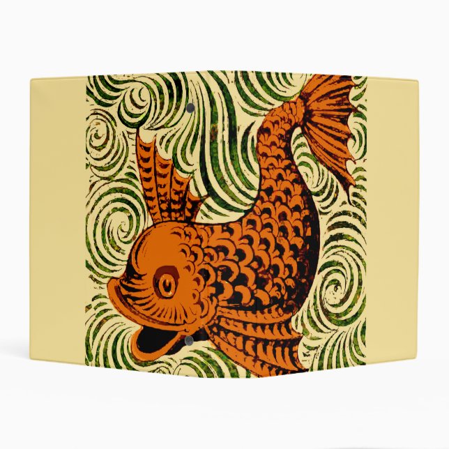 Fish Antique Tile Old art ancient Mini Binder (Background)