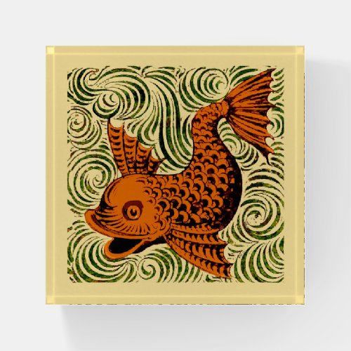 Fish Antique Tile Old art ancient Paperweight