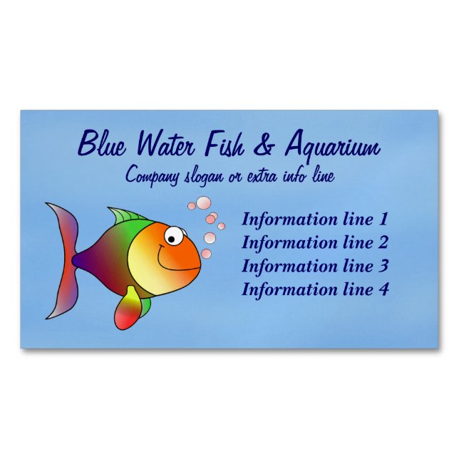 Fish Aquarium Business Business Card Magnet (Front)