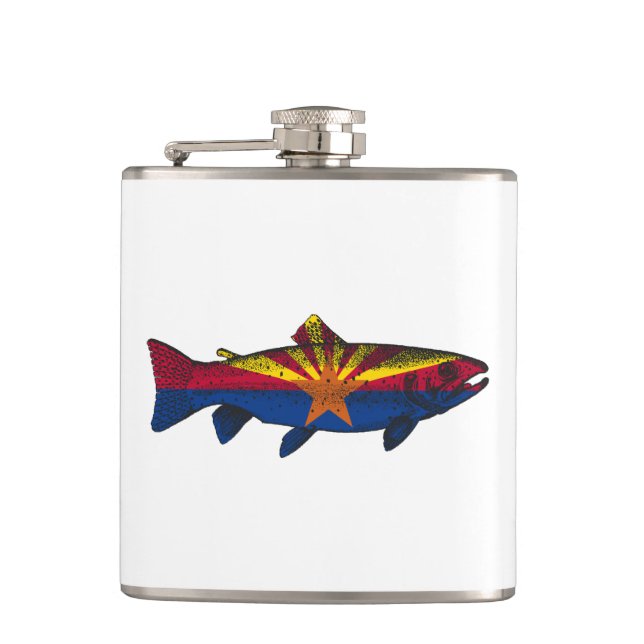 Fish Arizona Flag Trout Flask (Front)