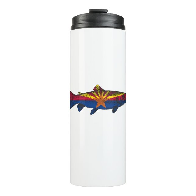 Fish Arizona Flag Trout Thermal Tumbler (Front)