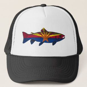 Fish Arizona Flag Trout Trucker Hat