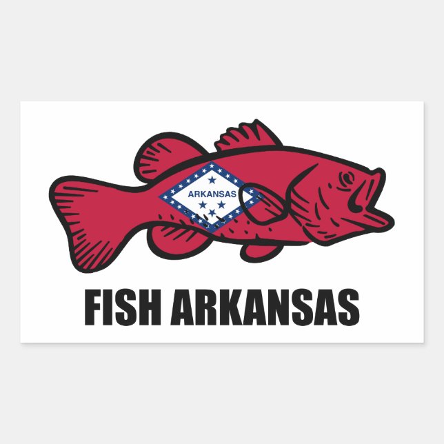 Fish Arkansas Rectangular Sticker (Front)