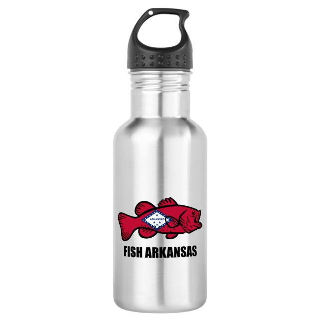 Fish Arkansas Stainless Steel Water Bottle (Front)