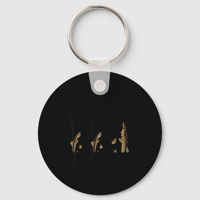 Fish Around And Find Trout Funny Fishing Fishermen Keychain (Front)