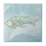 Fish Art Blue Mosaic Nautical Ceramic Tile<br><div class="desc">This design was created through digital art. It may be personalized by clicking the customize button and changing the color, adding a name, initials or your favorite words. Contact me at colorflowcreations@gmail.com if you with to have this design on another product. Purchase my original abstract acrylic painting for sale at...</div>