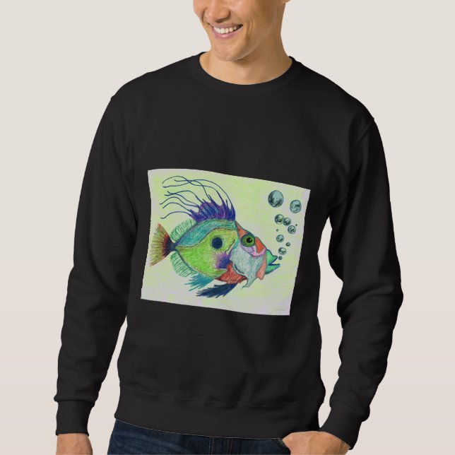 Fish Art By Sharon Cummings Sweatshirt (Front)