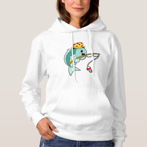 Fish at Fishing with Fishing rod  Hat Hoodie