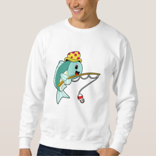 Fish at Fishing with Fishing rod  Hat Sweatshirt