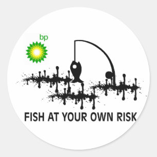 FISH AT YOUR OWN RISK CLASSIC ROUND STICKER