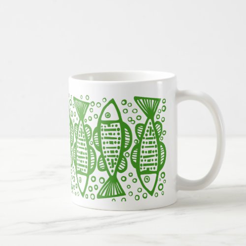 Fish _ Avocado Green Coffee Mug