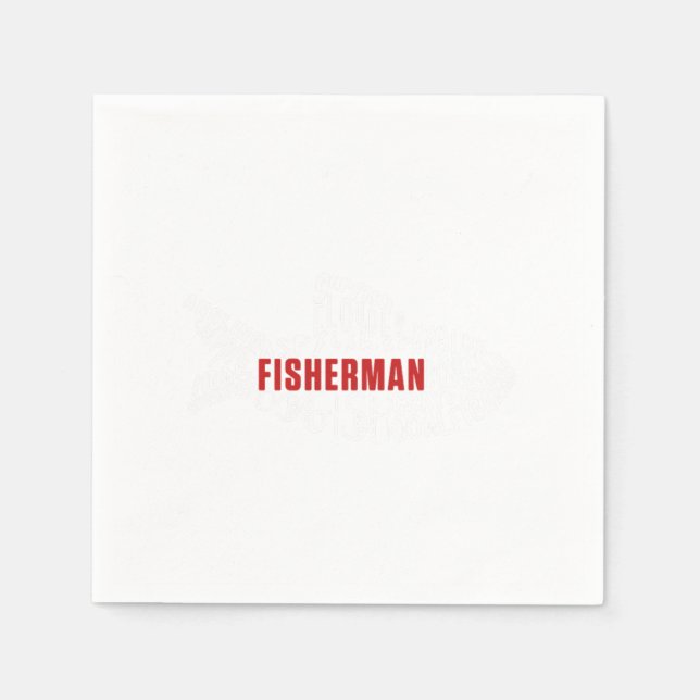 Fish Bass Fishing Fisherman Angling Fisher Gift Napkins (Front)