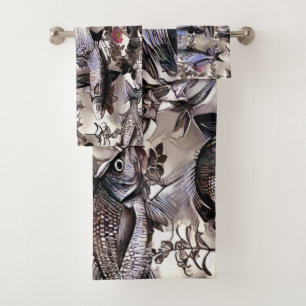 fish bath towel set
