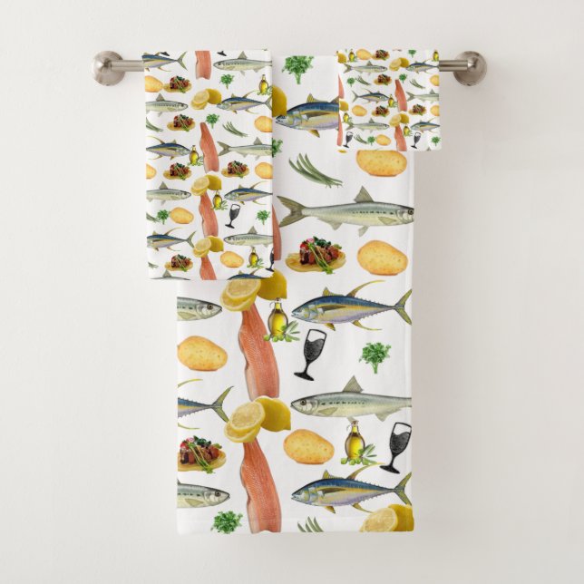 Fish Bathroom Towel Sets (Insitu)