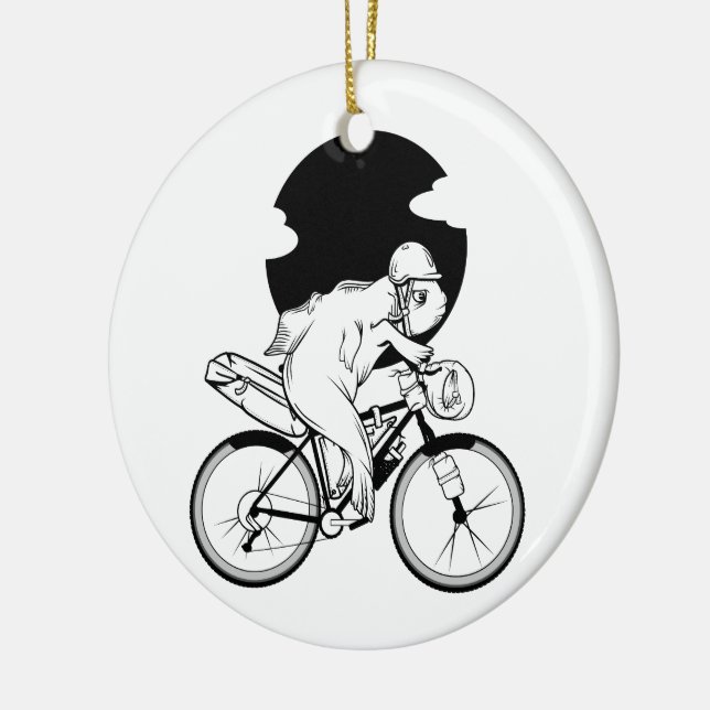 Fish Bikepacking Ceramic Ornament (Left)
