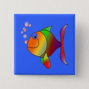 Fish Blowing Bubbles Button by ForEverProud at Zazzle
