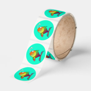 Fish: Blowing Bubbles Classic Round Sticker