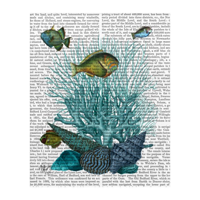 Fish Blue Shells and Corals Acrylic Print (Front)