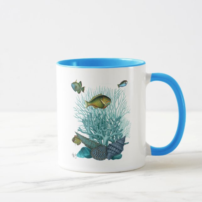 Fish Blue Shells and Corals Mug (Right)