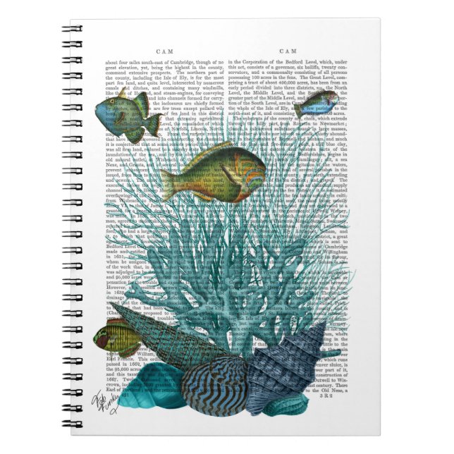 Fish, Blue Shells and Corals Notebook (Front)
