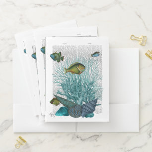 Fish, Blue Shells and Corals Pocket Folder