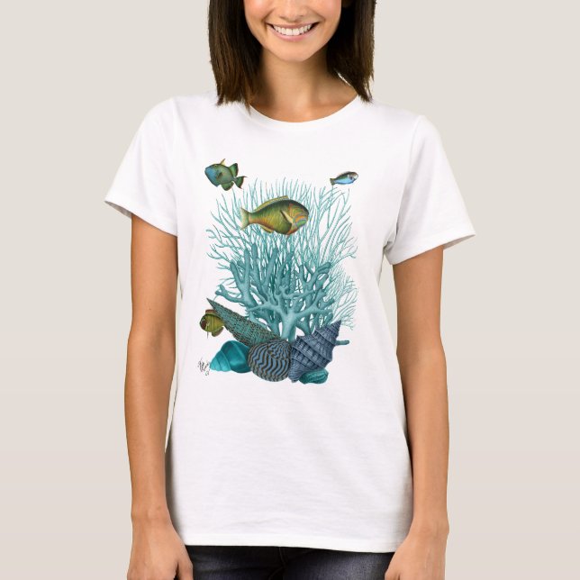 Fish Blue Shells and Corals T-Shirt (Front)