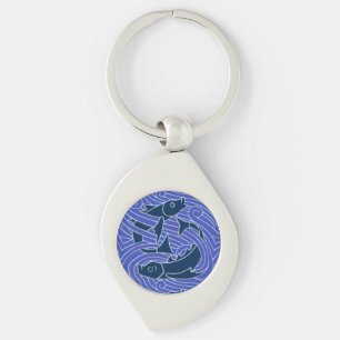Fish Bold Swimming Ocean Blue Fishing Keychain
