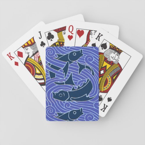 Fish Bold Swimming Ocean Blue Fishing Poker Cards
