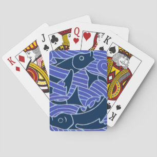 Fish Bold Swimming Ocean Blue Fishing Poker Cards