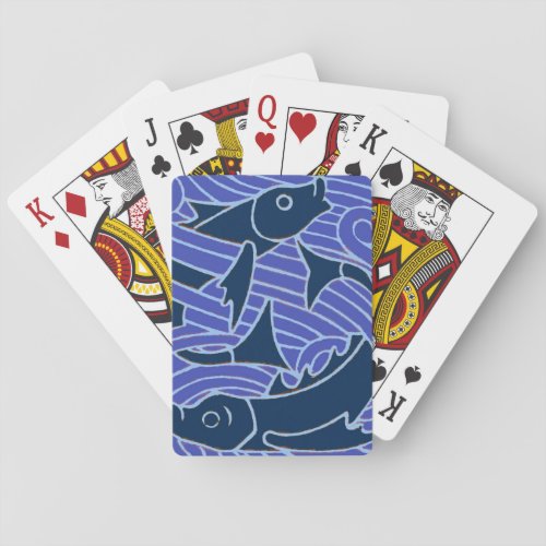 Fish Bold Swimming Ocean Blue Fishing Poker Cards