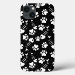 fish bone cat print pattern iPhone 13 case