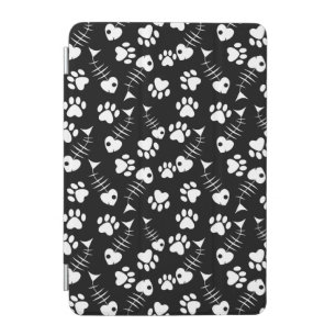 fish bone cat print pattern iPad mini cover