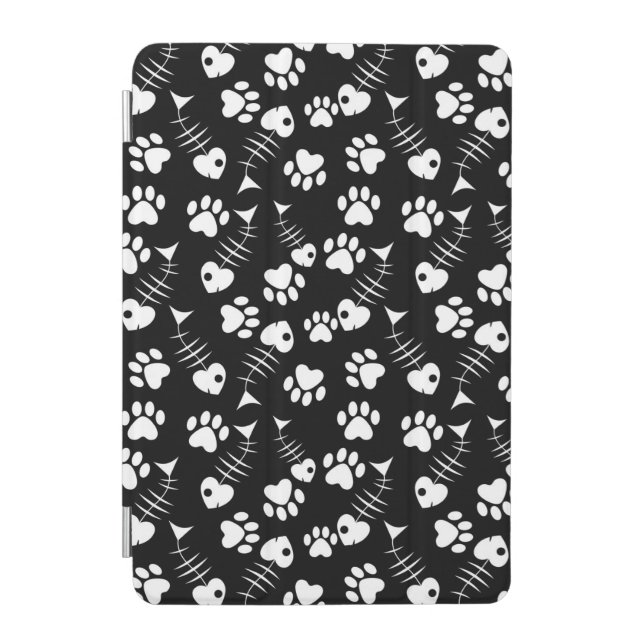 fish bone cat print pattern iPad mini cover (Front)