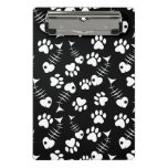 fish bone cat print pattern mini clipboard