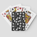 fish bone cat print pattern poker cards