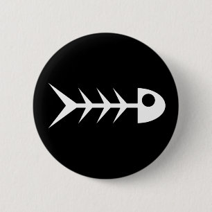 Fish bones pinback button