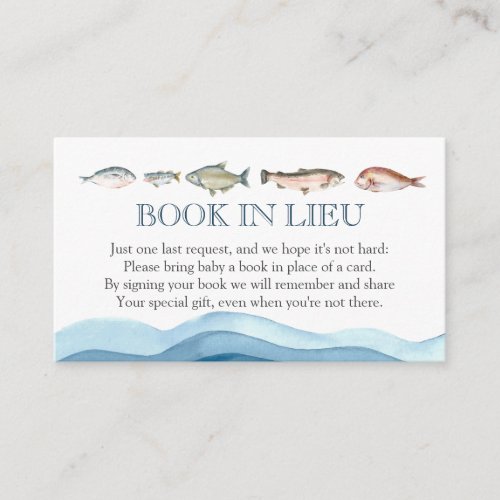 Fish Book in Lieu baby shower Insert