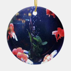 Fish bowl photo ceramic ornament