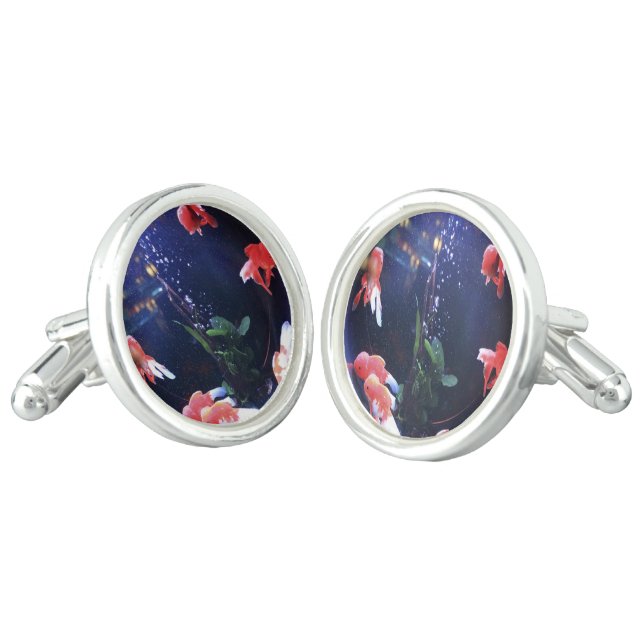 Fish bowl photo cufflinks (Angled)
