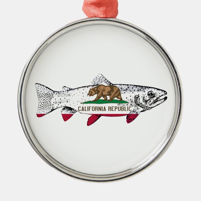 Fish California Trout Metal Ornament (Front)