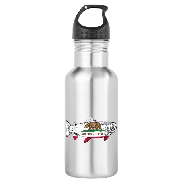 Fish California Trout Stainless Steel Water Bottle (Front)