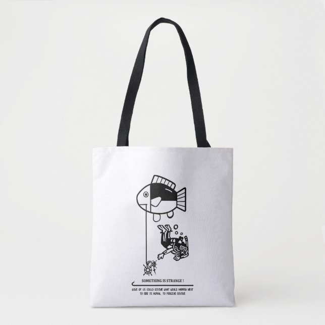 Fish catch humans tote bag (Front)