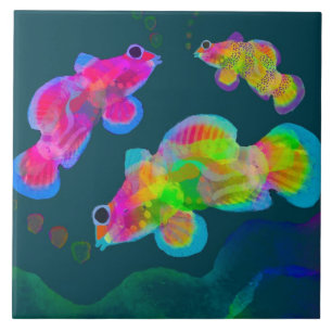 Fish Ceramic Tile (6" square)