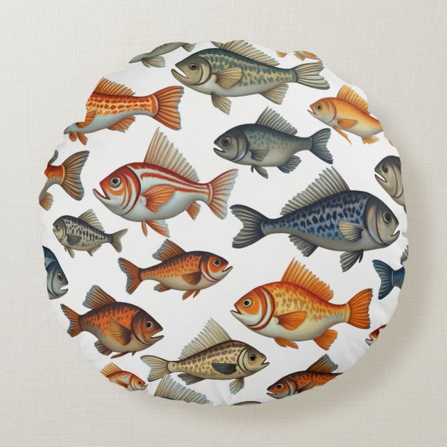 fish character round pillow (Front)