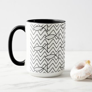 Fish Chevron Stripe Geometric Pattern