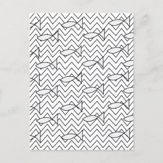 Fish Chevron Stripe Geometric Pattern