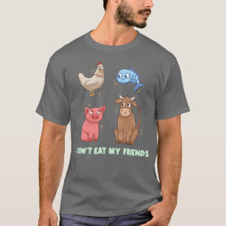 Fish Chicken Pig Friends Design for Vegan People g T-Shirt