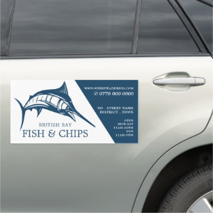 Fish & Chip Shop Restaurant Advertising Car Magnet